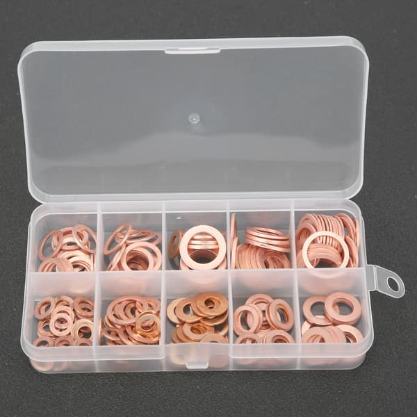 200 st Röda Kopparpackningar O-ring Packning Tätningsring Bricka Platt Tätningsring