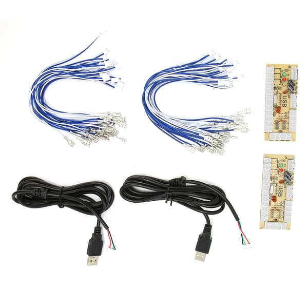 2-spillers Arcade Encoder Uten Forsinkelse DIY Arcade Encoder med USB-kabler og Knappledninger for MAME