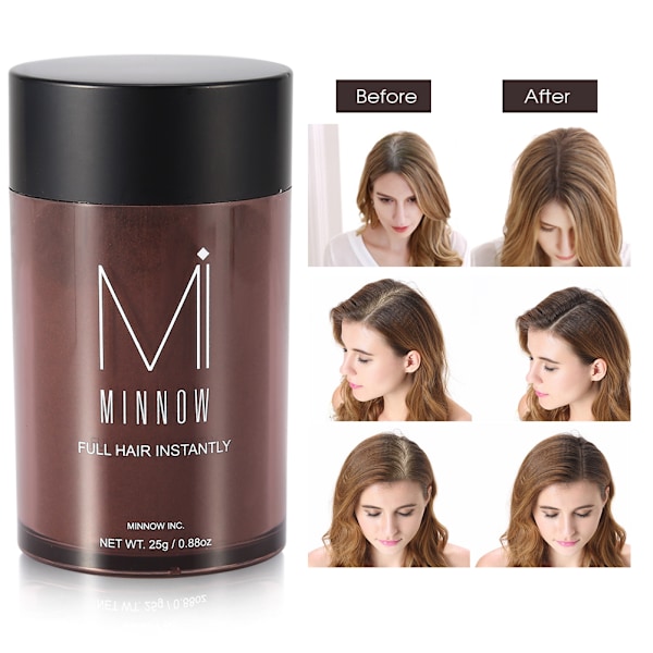 Minnow Hårfiber för Kvinnor och Män, Tjockgörande, Medium Brun