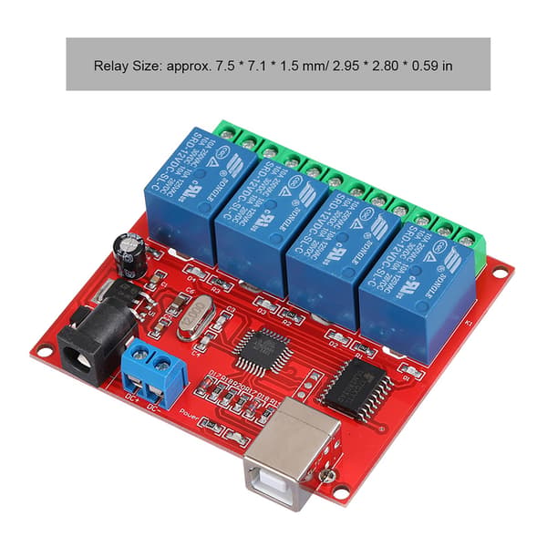 4-kanals 12V datamaskin USB Smart Switch Controller PC Relé Modul Utvidelseskort