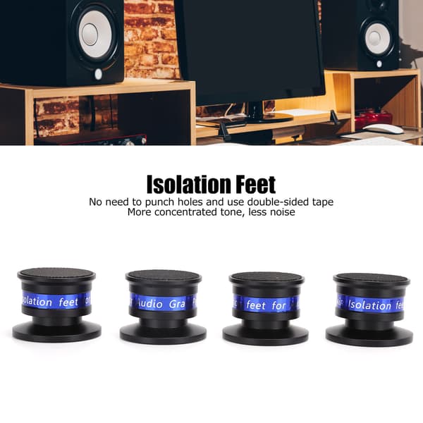 Preffair Isolationsfødder Pladespiller Audio Isolationspuder Spikes til CD/DVD Forstærker Sort