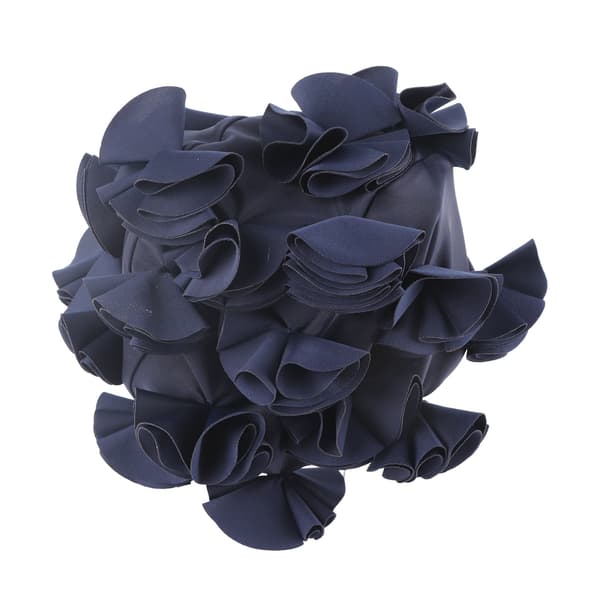 Mote elastisk badehette med blomsterform for kvinner og barn, for langt hår (blå)
