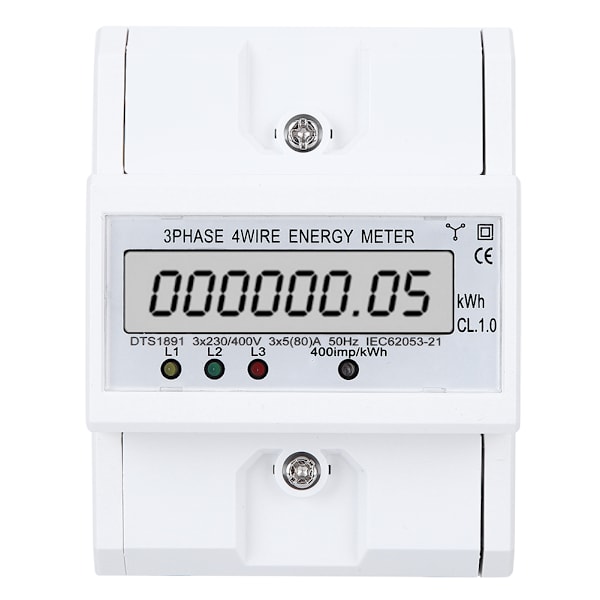 Energimätare 3-fas 4-trådig LCD Digital Display DTS1891 Smart Home Elektrisk Mätanordning