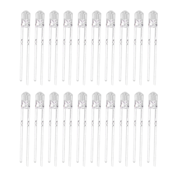 100 stk. LED Diode 3mm 8 Farver LED Lysende Farvelampe Elektronisk Komponentsæt 3V Varm Hvid