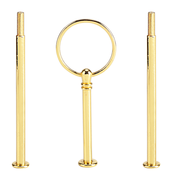Kakställ med flera nivåer, Handtag, Fruktfat, Hårdvara, Montering, Hållare (3-nivåer Rund Guld)