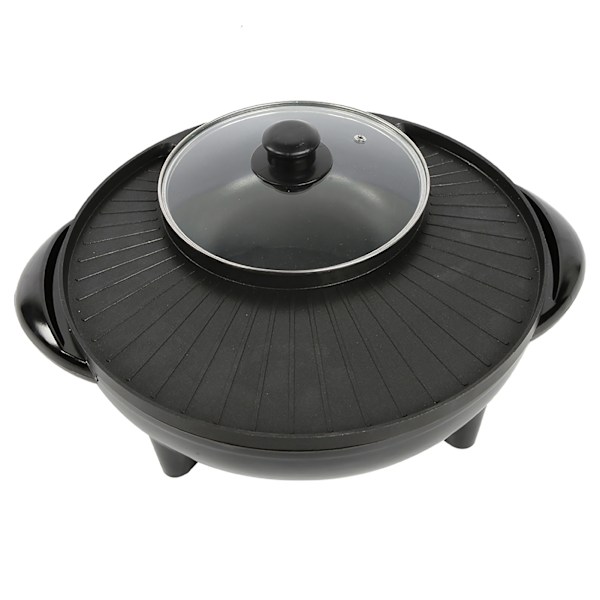 2-i-1 Elektrisk Panna Hot Pot BBQ Stekpanna Grill Matlagningsgrytor