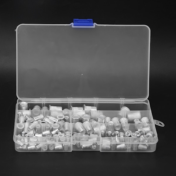 150 st M3 M4 M5 M6 M8 Aluminium Nitar med gängade insatser Muttrar Kit Hårdvara Fästelement