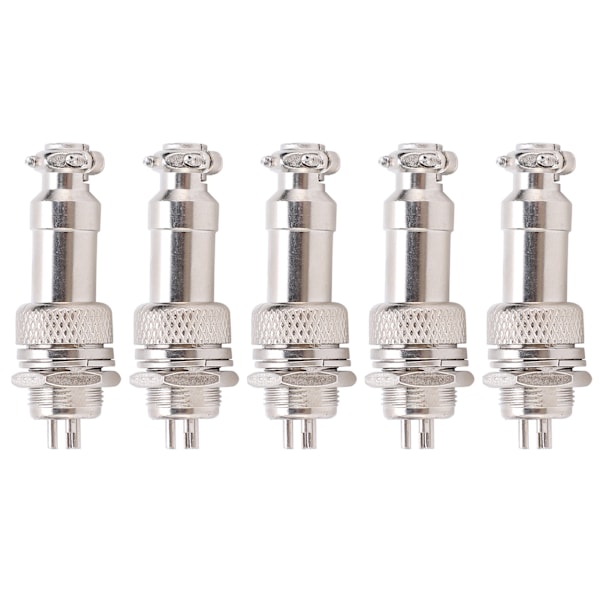 5 kpl Ilmailupistokeliitin Uros Naaras Johto Paneeli Virta Runko Metallitarvikkeet 5A GX12 450V3pin