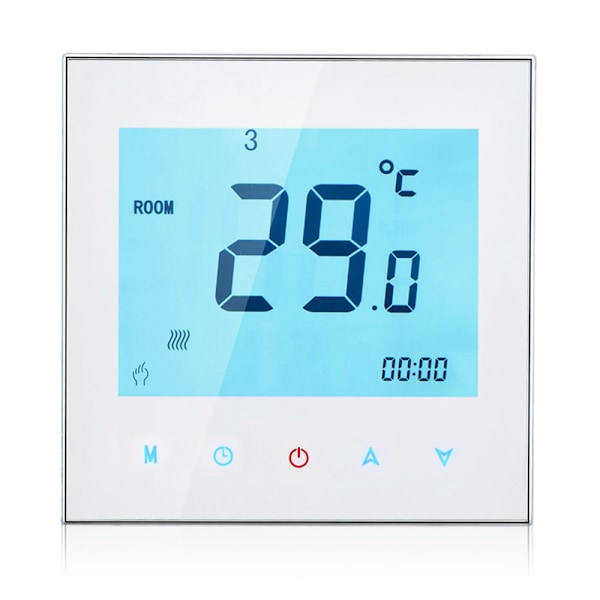 5A AC95-240V Viikoittain ohjelmoitava LCD-näyttö Kosketusnäyttö Vesilämmitystermostaatti Huonelämpötilansäädin