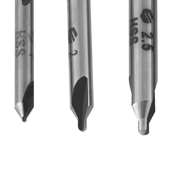 4 stk. 1/2/2,5/5 mm 60 graders HSS centerbor Centreringsborsæt