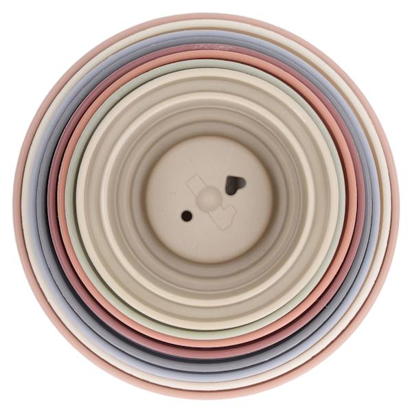 8 stk. stablekopper fargelæring rike farger moderne design morsomme pedagogiske leker for babyshowergaver badeleker