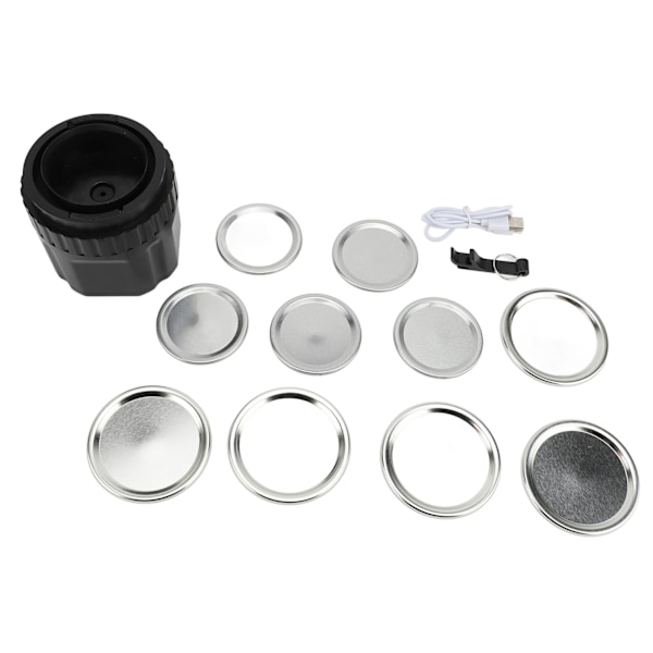Mason Jar Vakuumforsegler LED-Skjerm Matkonservering USB Elektrisk Krukke Forsegler Kit med Brede og Vanlige Munnlokk