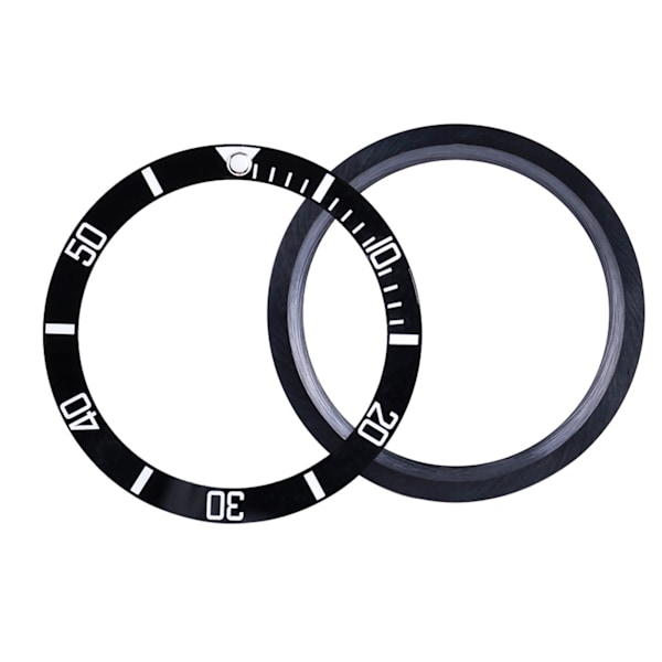 Ny Keramisk Klocka Armbandsur Bezel Insats Loop Ersättningsdelar (Svart)