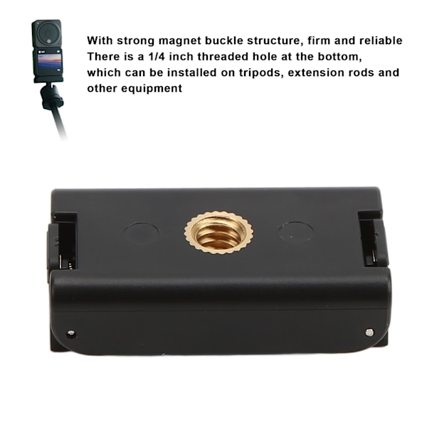 Magnetisk adapterfeste for DJI Action 2 kamera stativfeste adapter med 1/4 tommers grensesnitt
