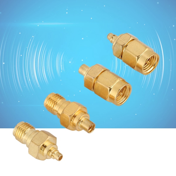 4st Nickelpläterad Mässing MMCX till SMA Adapter 50ohm Impedans för Antennradio