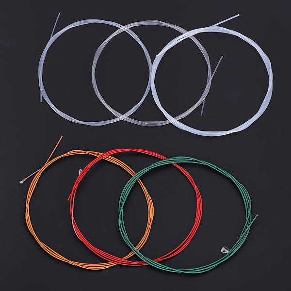 6 stk./sett Metall Nylon Strenger Erstatningsdel Tilbehør for Klassisk Akustisk Gitar