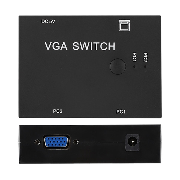 VGA Splitter Computertilbehør 2-i-1-ud 2-ports Switch HD Display Tilbehør til Host Switch