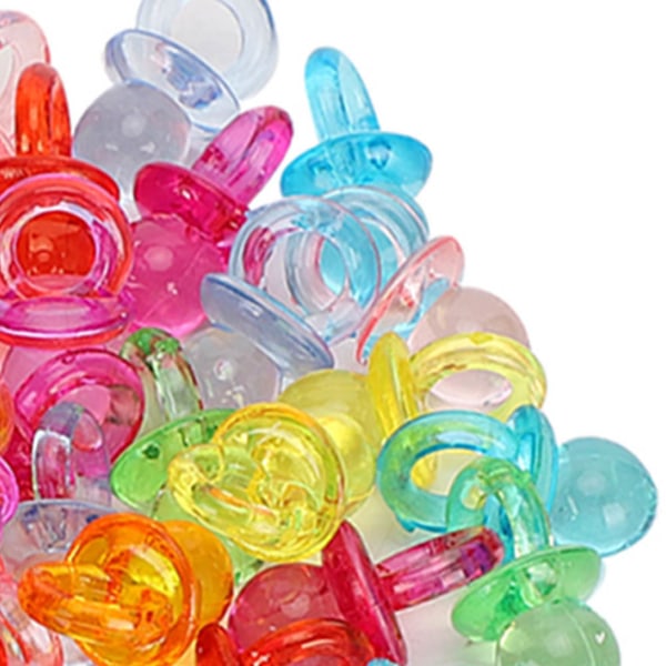 100 st Akrylnapp Födelsedagsfest Dekoration Baby dop Lugnande minifärgade leksaker