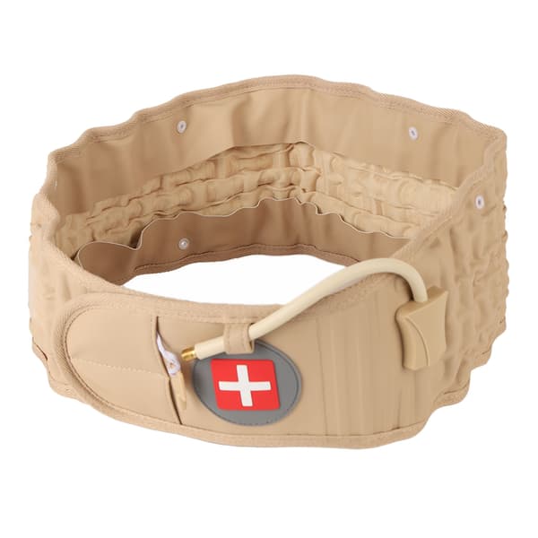 Uppblåsbart ländryggsstödbälte för dragkraft, minskar trycket, med handpump, Khaki