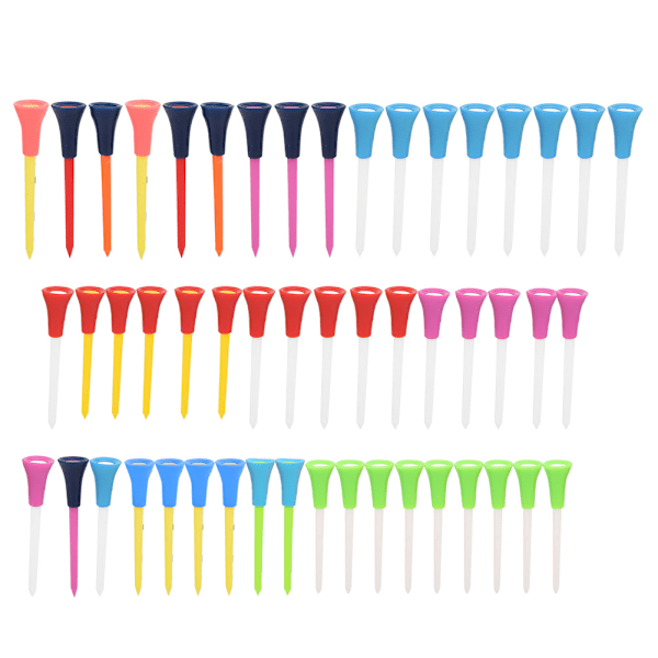 50 st 83mm Färgglada Mjuka Silikon Hållbara Plast Dubbellager Miljöskydd Giftfri Golftee