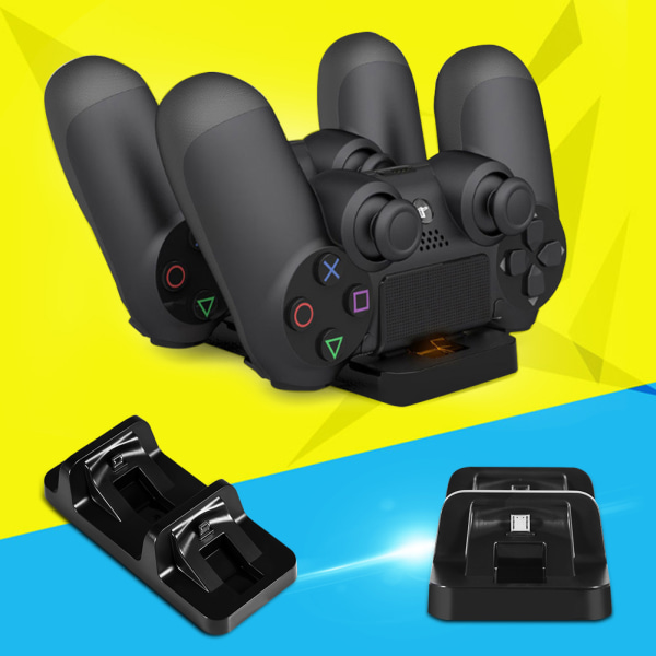 Dubbel laddningsdockningsstation för dockningsstation USB laddare för PlayStation 4 PS4-spelkontroll