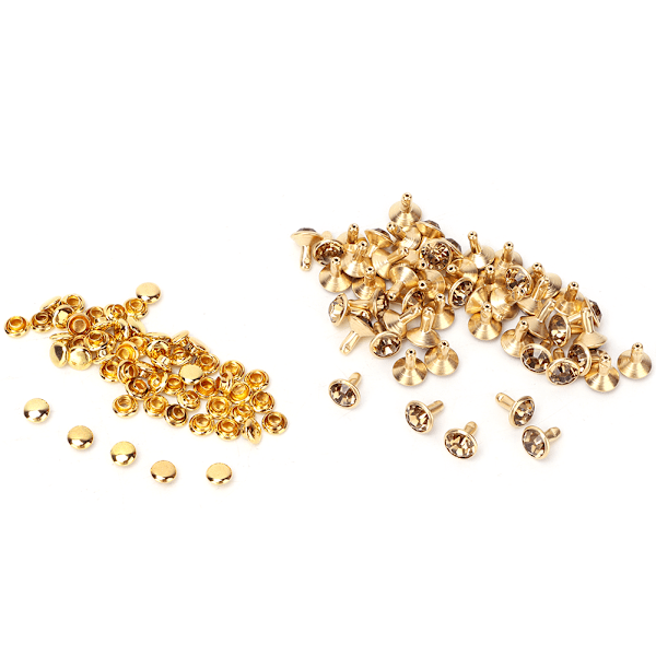 50 kpl 8MM Kristallitimantti Koristeelliset Niitit DIY Nahkakengät Vaatteet Nastat (keltainen kristalli)
