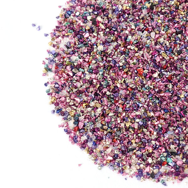 Knust Glass Skinnende DIY Uregelmessige Glassbiter Fyllstoff Glitter Håndverk Harpiksdekorasjon