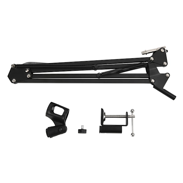Mikrofon Saxställ Suspension Professionell Metall med Justerbar Arm Mikrofonhållare Svart