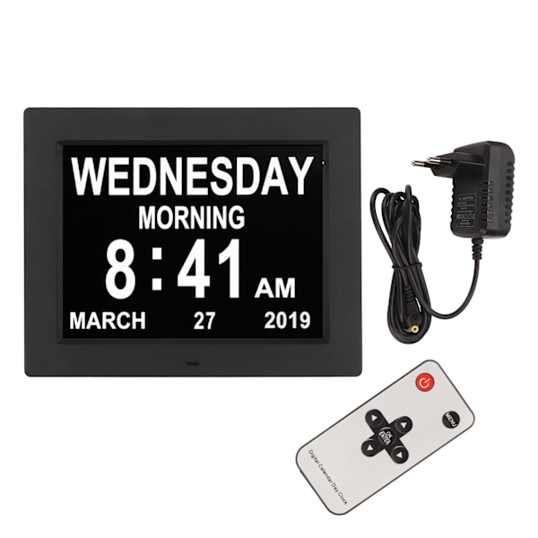 10 Tommer Digital Kalender Ur Auto Dæmpning Medicin Påmindelse Elektronisk Kalender Alarm Dag Ur 110‑240V EU Stik