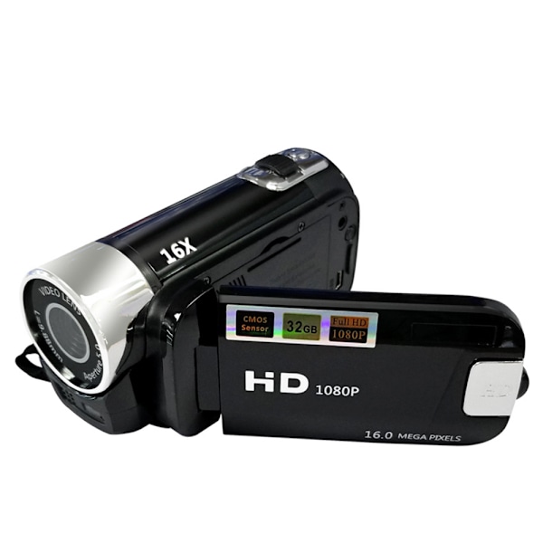 Bærbar 1080P High Definition Digital Videokamera DV Camcorder 16MP 2.7 Tommer LCD Skærm 16X Digital Zoom Indbygget Batteri