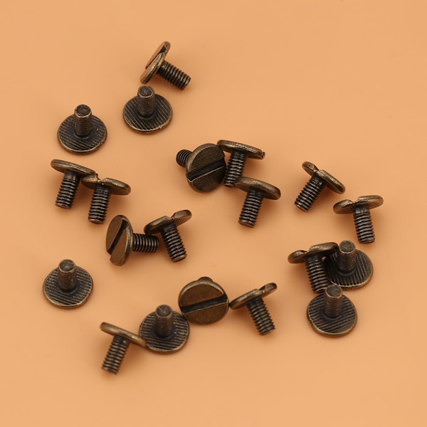 20 stk. DIY Læderhåndværk Metalnitte med Ring Spænde til Taske/Telefon Etui Dekoration (bronze) (Slidseskrue)