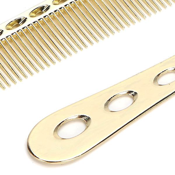 Kannettavat ruostumattomasta teräksestä valmistetut hiuskammat Salon Anti-Static -muotoilukampa kampaamotyökalu (Luxury Gold)
