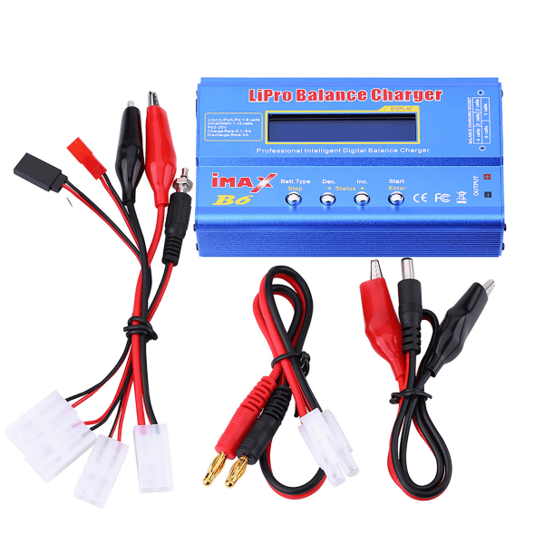 RC Lipo Batteri Digital Balanceret Oplader Fjernbetjeningstilbehør med Kabler Tamiya Stik