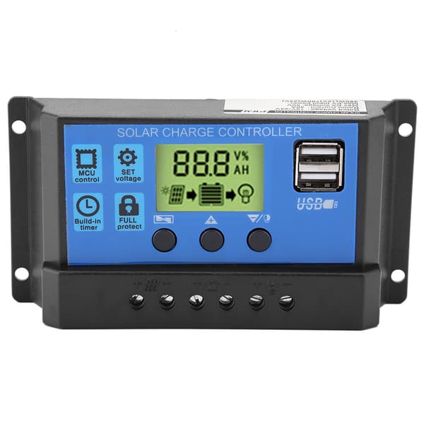 PWM 12V 24V Dubbel USB Solpanel Laddningsregulator LCD-Display 30A (YJSS-30A)