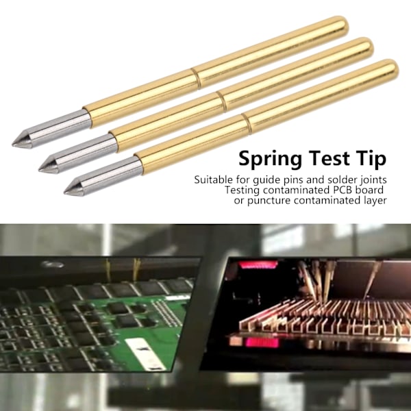 100 stk. P125‑B Testprobe 2,0 mm Fjeder Test Detektionsprobepinde Messing Pogo Pins