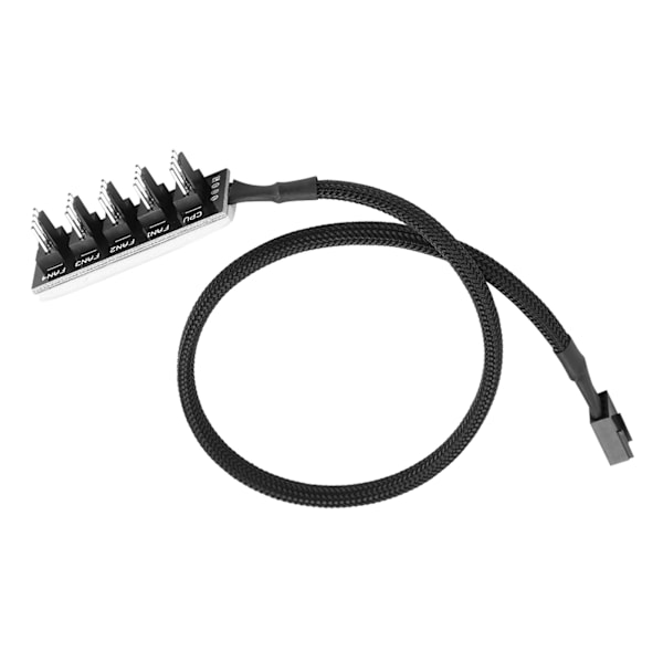 5-Port PC 4-Pin PWM CPU-kylfläktssplitternav, Adapter, Flätad Kabel, 1 Honkontakt till 5 Hankontakter