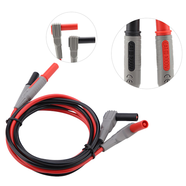 P1300C Elektronisk Digital Multimeter Testledningar med Krokodillklämmor Utbytbara Sondspetsar Set