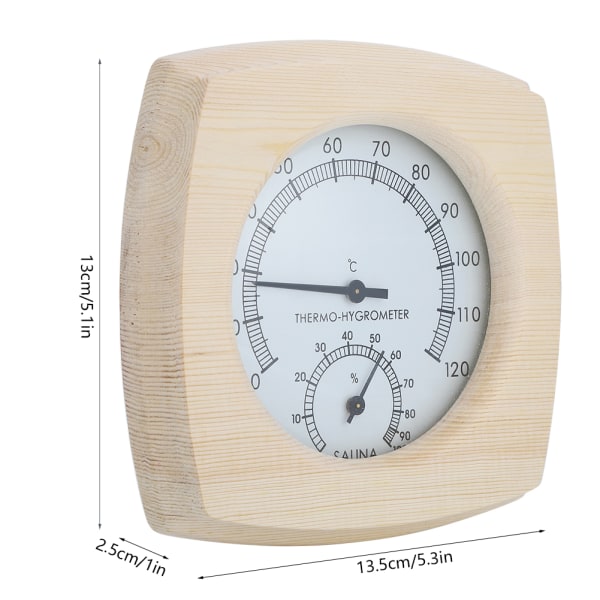 Wood ThermoHygrometer Termometer Hygrometer för Badrumsbastu Tillbehör