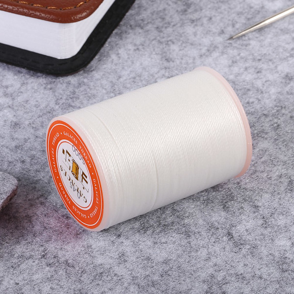 160m/Rulle 0.45mm Polyester Läder Sömnad Rund Vaxad Tråd Sladd DIY Hantverk (Vit)