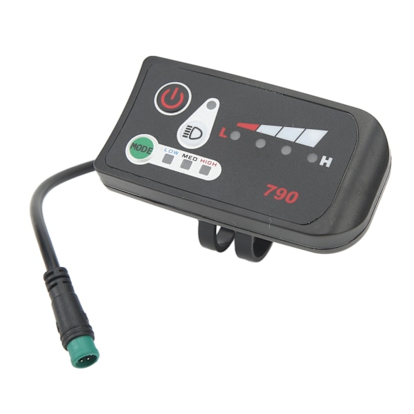Elektrisk Cykel LED Strømdisplaypanel Elektrisk Cykel Modifikation Display Meter med Vandtæt 5P Hanstik til 22,2 mm Styr 24V