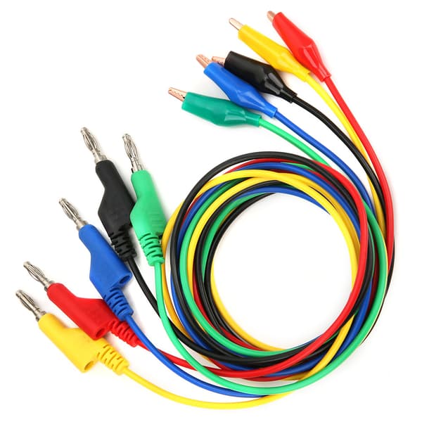 P1044 5 stk. 4 mm 1 m stabelbar bananstik til klemme testledning testkabel ledning til multimeter