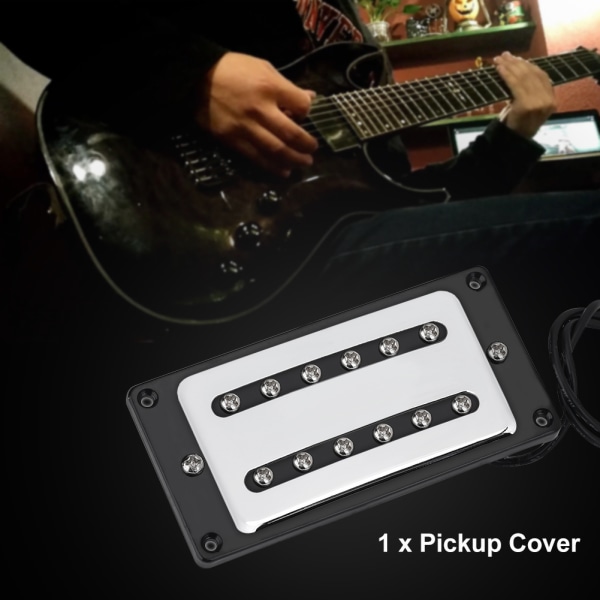 Två spår metall gitarr pickup case Mässing Humbucker cover för elgitarrer Silver