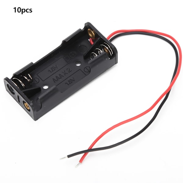 10 stk. 2x 3x AAA Batteriholder Batteri Strømkasse Plastikboks med Ledning 2x AAA