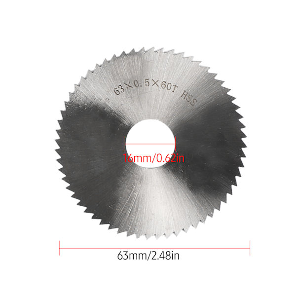 2,5 tommer Diameter 63 mm HSS Savklinge