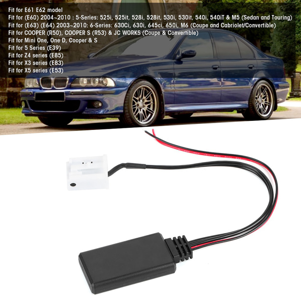 12-stifts Bluetooth-modul för bil AUX-ingångskabeladapter Passar för E61 E62 E60