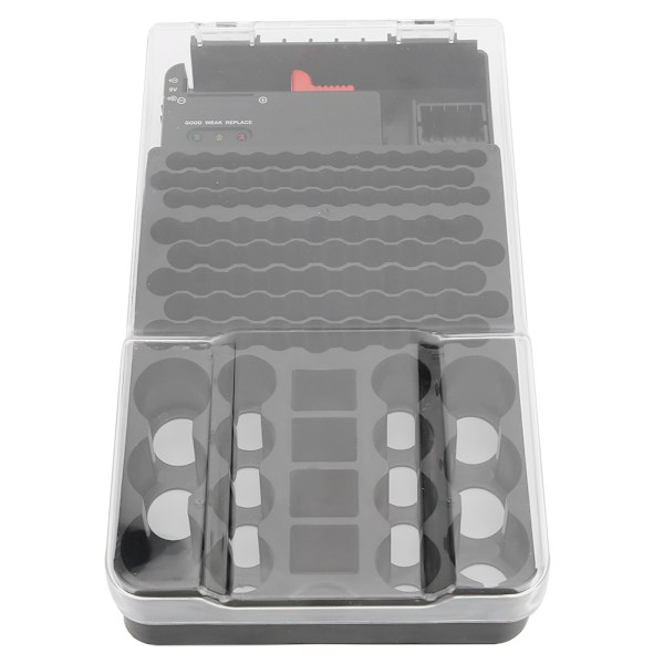Multifunktionel 104 Rum 3 Lys Batteriopbevaringskasse Organizer Containerboks med Batteritester