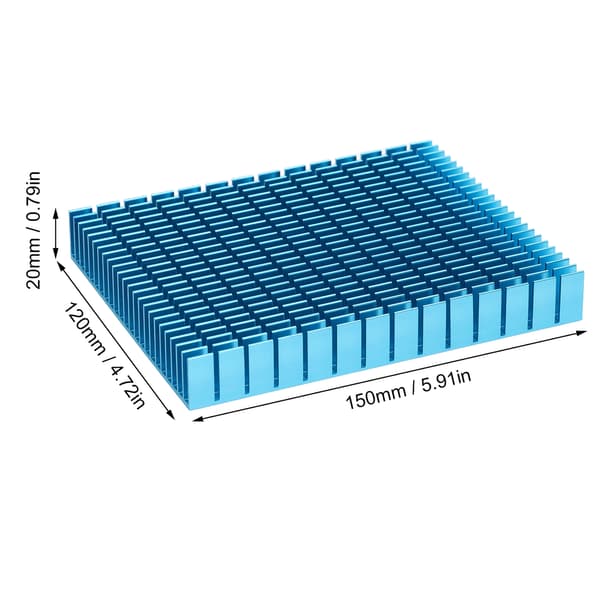 Køleplade Aluminium Køler Køleplade Radiator 150x120x20mm til CPU Forstærker PCB Sort