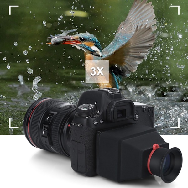 Slitesterk 3,2-tommers LCD-søker 3X Forstørrelsesglass Tilbehør for DSLR Speilløse Kameraer