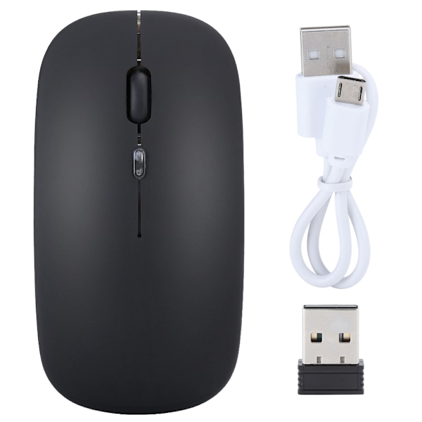 Langaton hiiri 2.4G Ladattava USB Langaton Pelihiiri LED Värikkäällä Valolla Musta