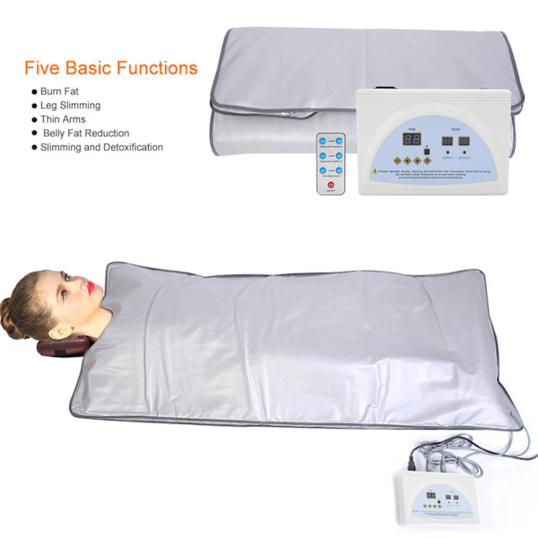 220V Fjern Infrarød Sauna Varmeteppe Kroppsforming Slanking Fitness Maskin EU Plugg